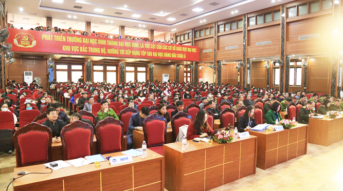  Trường Đại học Vinh tổ chức Hội nghị công tác đảm bảo An ninh trật tự trường học, nội trú, ngoại trú năm học 2022 - 2023